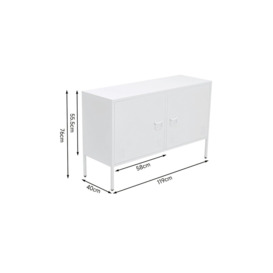 White Metal Lateral File Cabinet with 2 Doors Industrial Style TV Stand Storage Cabinet - thumbnail 3