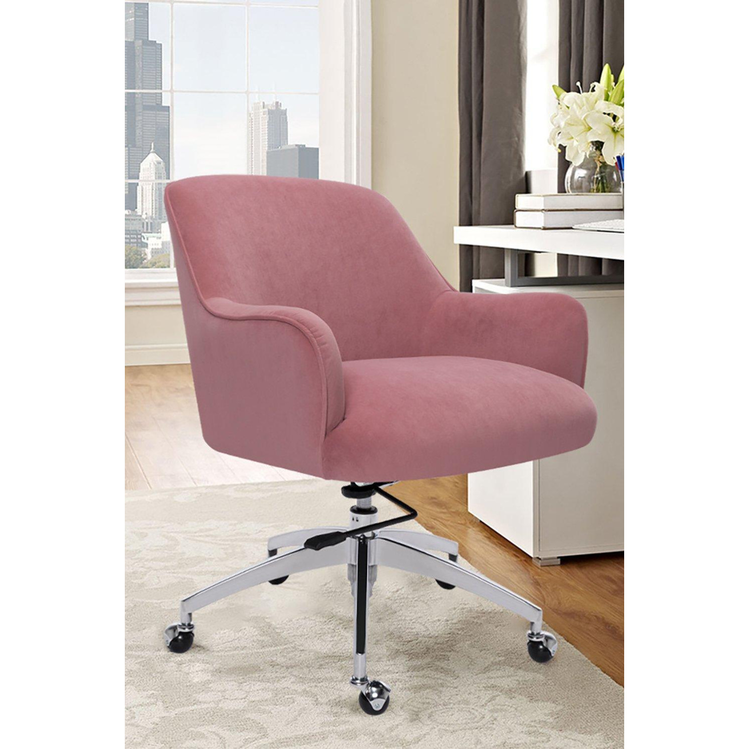 Office Home Chair Computer Desk Chair Swivel Adjustable Lift, Pink - image 1