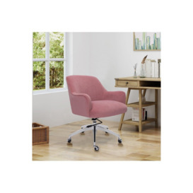 Office Home Chair Computer Desk Chair Swivel Adjustable Lift, Pink - thumbnail 2