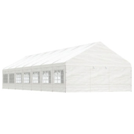 Gazebo with Roof White 15.61x5.88x3.75 m Polyethylene