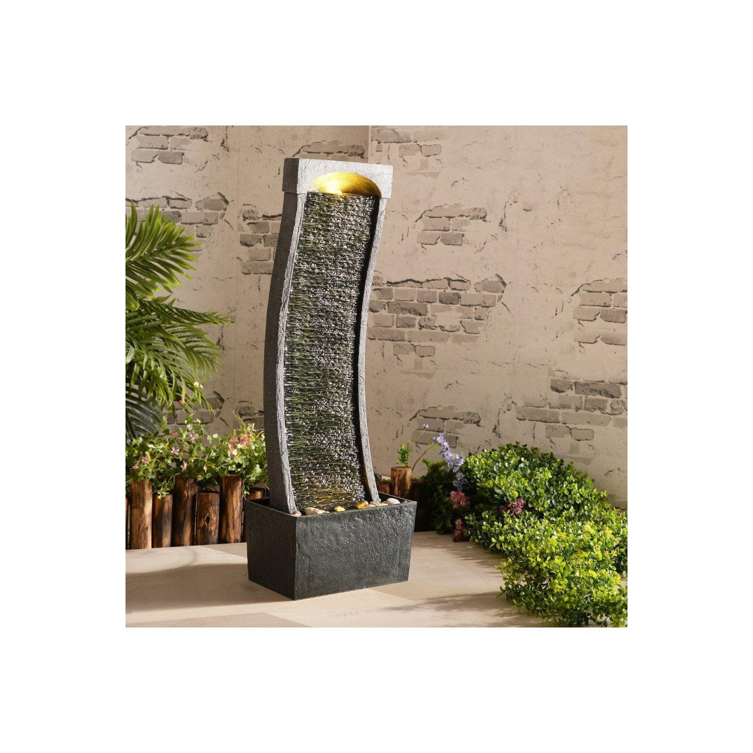 Garden Water Feature, Large Outdoor Curved Water Fountain - image 1