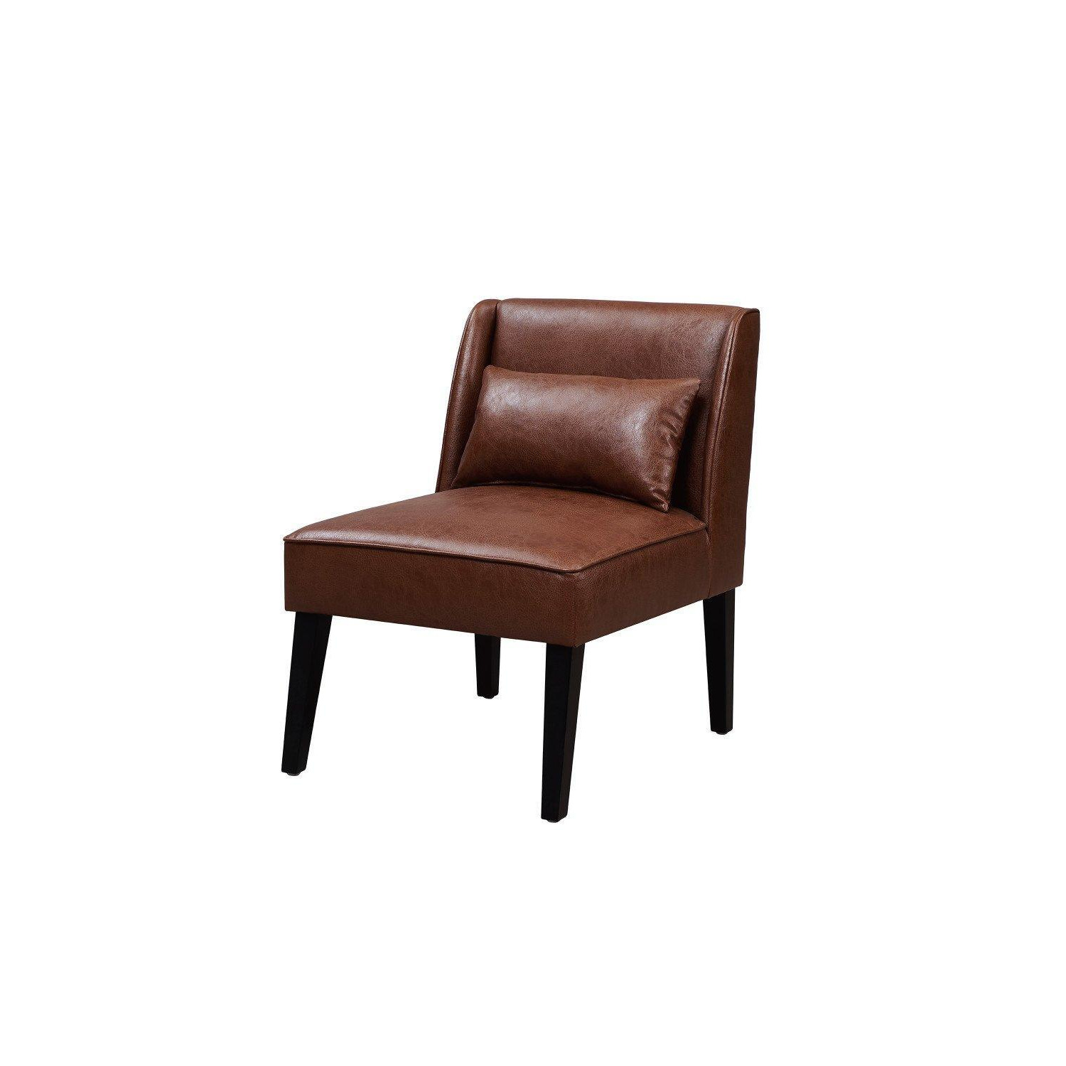 Marc Lounge Accent Chair, Reading Armchair Seat In Faux-Leather - image 1