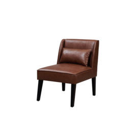 Marc Lounge Accent Chair, Reading Armchair Seat In Faux-Leather - thumbnail 2