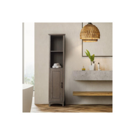 Russell Wooden Bathroom Linen Tower Storage Cabinet - thumbnail 2