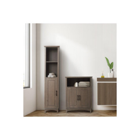 Russell Wooden Bathroom Linen Tower Storage Cabinet - thumbnail 3