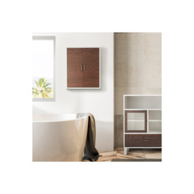 Tyler Wooden Bathroom Wall Medicine Cabinet  White/Brown - thumbnail 3