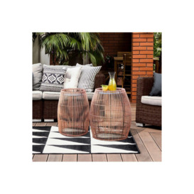 Teamson Home Outdoor Garden Furniture Large Round  Patio Side Table - thumbnail 2