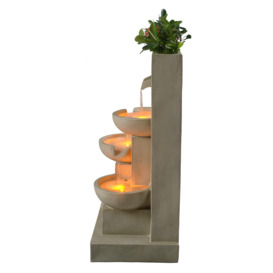 Outdoor Water Fountain with Planter, 74 cm Natural - thumbnail 2