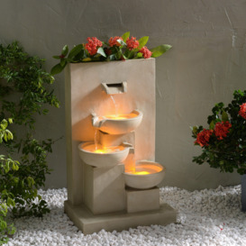 Outdoor Water Fountain with Planter, 74 cm Natural - thumbnail 3