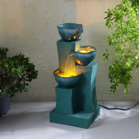 Outdoor Water Fountain with LED Lights, 72.5 cm Green - thumbnail 3
