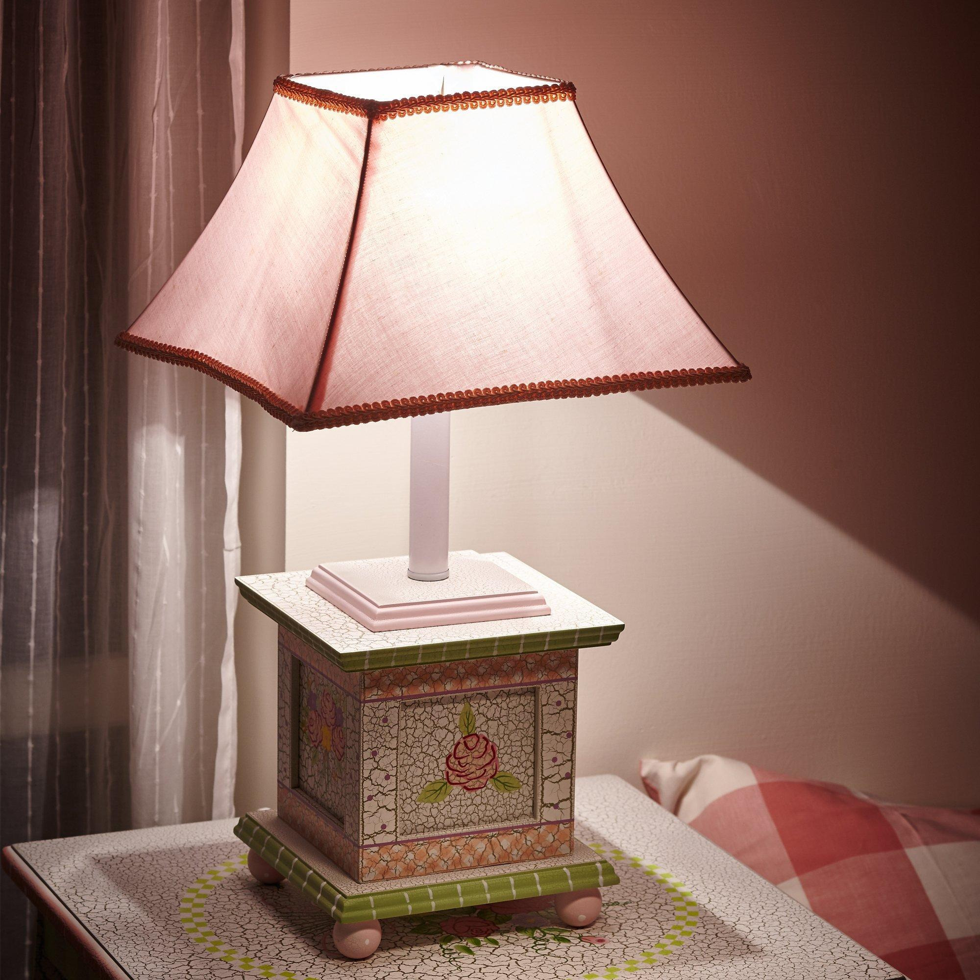 Fantasy Fields Childrens Crackled Rose Bedside Night Light Table Lamp - image 1
