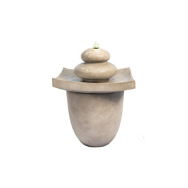 Garden Water Feature With Lights, Outdoor 2 Tier  Basin Water Fountain - thumbnail 2