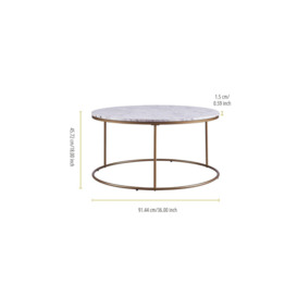 Marmo Large Round Coffee Table Marble Side Table - thumbnail 3