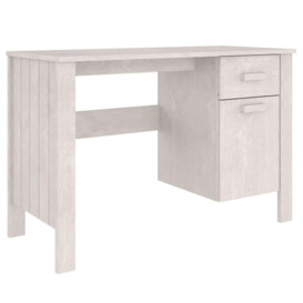 Desk HAMAR White 113x50x75 cm Solid Wood Pine - thumbnail 2