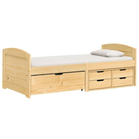 Day Bed with 5 Drawers IRUN 90x200 cm Solid Wood Pine - thumbnail 2