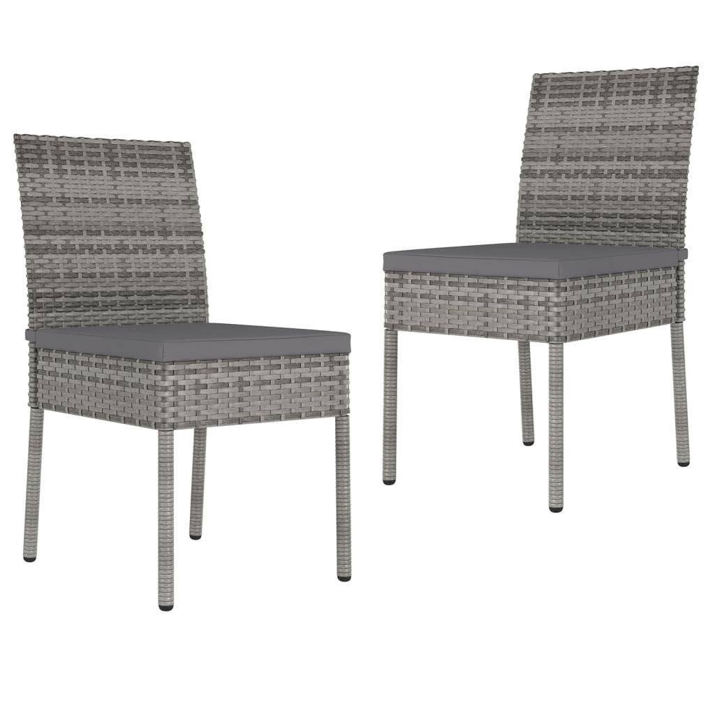 Garden Dining Chairs 2 pcs Poly Rattan Grey - image 1