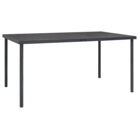 Outdoor Dining Table Anthracite 150x90x74 cm Steel - thumbnail 1
