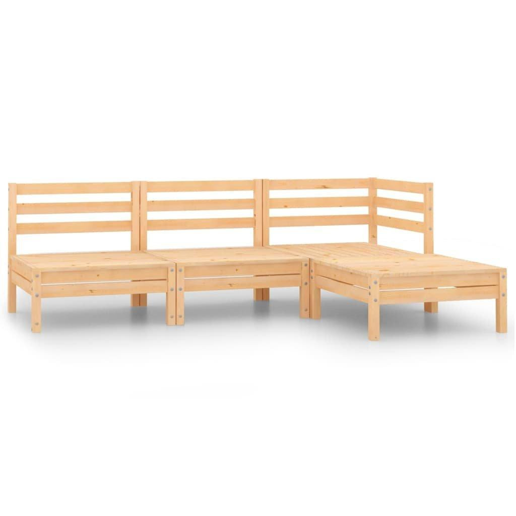 4 Piece Garden Lounge Set Solid Pinewood - image 1