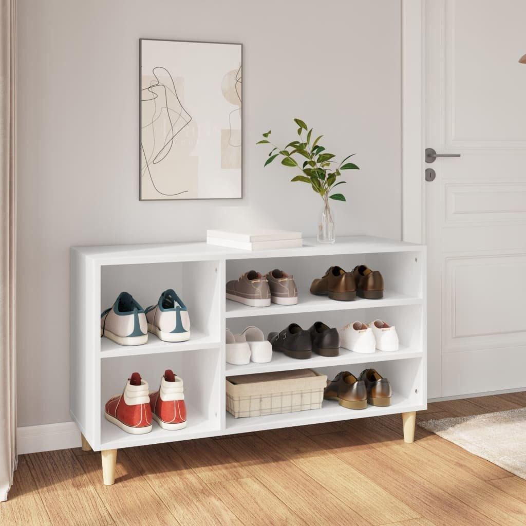 Shoe Cabinet White 102x36x60 cm Engineered Wood - image 1