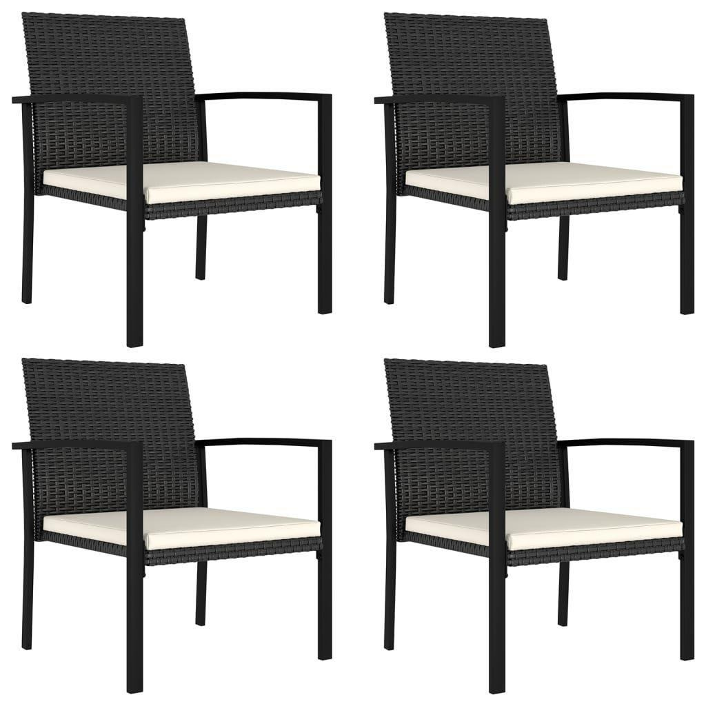 Garden Dining Chairs 4 pcs Poly Rattan Black - image 1