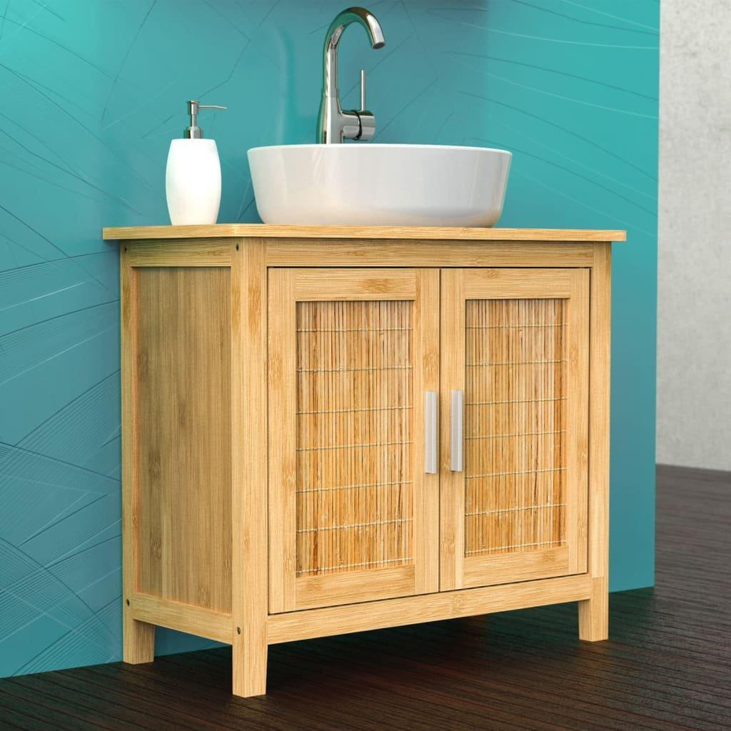 EISL Bathroom Base Cabinet Bamboo 67x28x60 cm - image 1