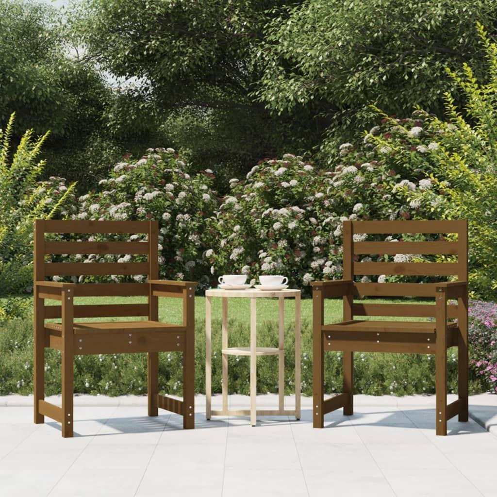 Garden Chairs 2 pcs Honey Brown 60x48x91 cm Solid Wood Pine - image 1