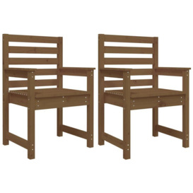 Garden Chairs 2 pcs Honey Brown 60x48x91 cm Solid Wood Pine - thumbnail 2