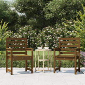 Garden Chairs 2 pcs Honey Brown 60x48x91 cm Solid Wood Pine - thumbnail 1