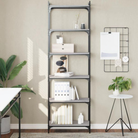 Bookcase 6-Tier Grey Sonoma 60x30x188 cm Engineered Wood