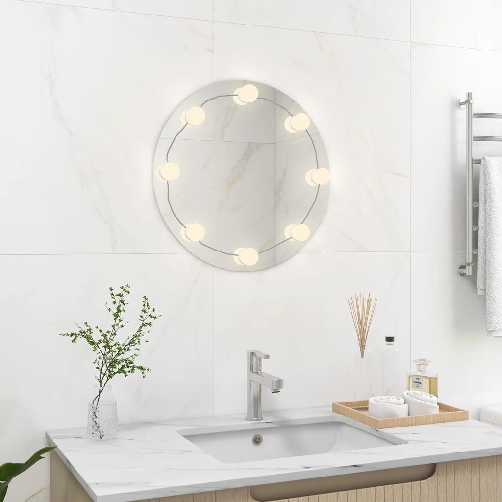 Wall Mirror with LED Lights Round Glass - image 1