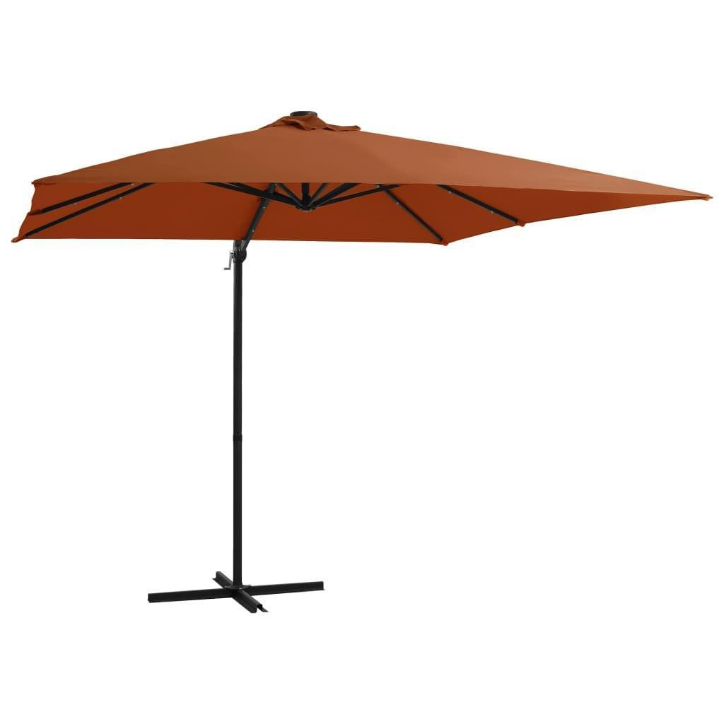 Cantilever Umbrella with LED lights Terracotta 250x250 cm - image 1