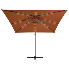 Cantilever Umbrella with LED lights Terracotta 250x250 cm - thumbnail 3