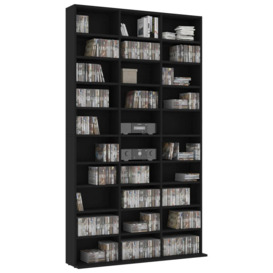 CD Cabinet Black 102x16x177.5 cm Engineered Wood - thumbnail 3