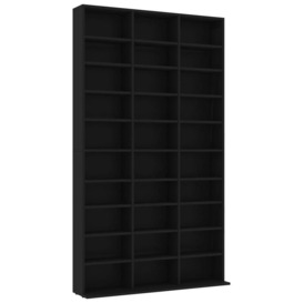 CD Cabinet Black 102x16x177.5 cm Engineered Wood - thumbnail 2