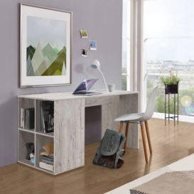 FMD Desk with Side Shelves 117x73x75 cm Sand Oak - thumbnail 1