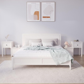 Bedside Cabinet 2 pcs White 79.5x38x65.5 cm Solid Wood Pine - thumbnail 1