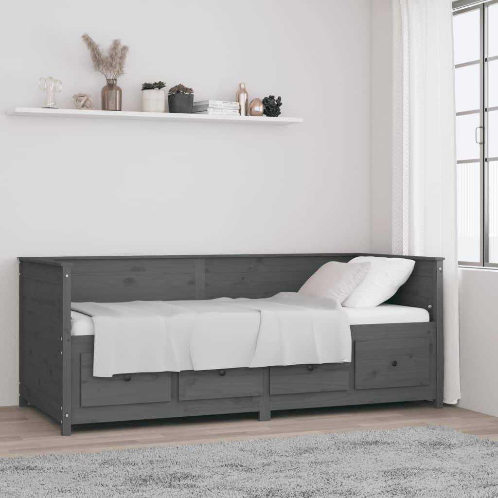 Day Bed Grey 80x200 cm Solid Wood Pine - image 1