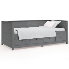 Day Bed Grey 80x200 cm Solid Wood Pine - thumbnail 2