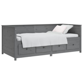 Day Bed Grey 80x200 cm Solid Wood Pine - thumbnail 3