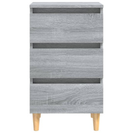 Bed Cabinets with Solid Wood Legs 2 pcs Grey Sonoma 40x35x69 cm - thumbnail 3