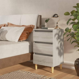 Bed Cabinets with Solid Wood Legs 2 pcs Grey Sonoma 40x35x69 cm - thumbnail 1