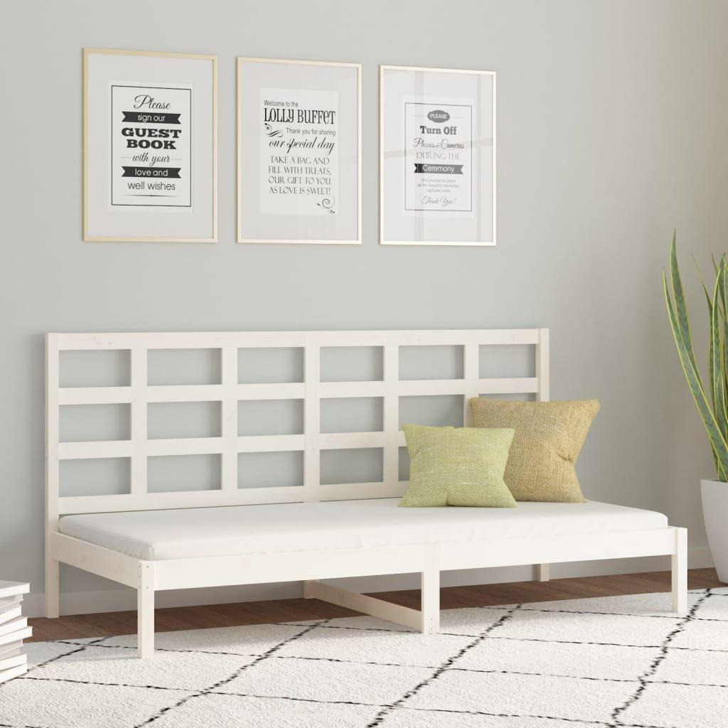 Day Bed White 90x200 cm Solid Wood Pine - image 1