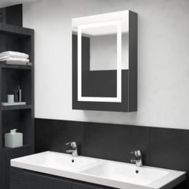 LED Bathroom Mirror Cabinet Shining Grey 50x13x70 cm - thumbnail 1