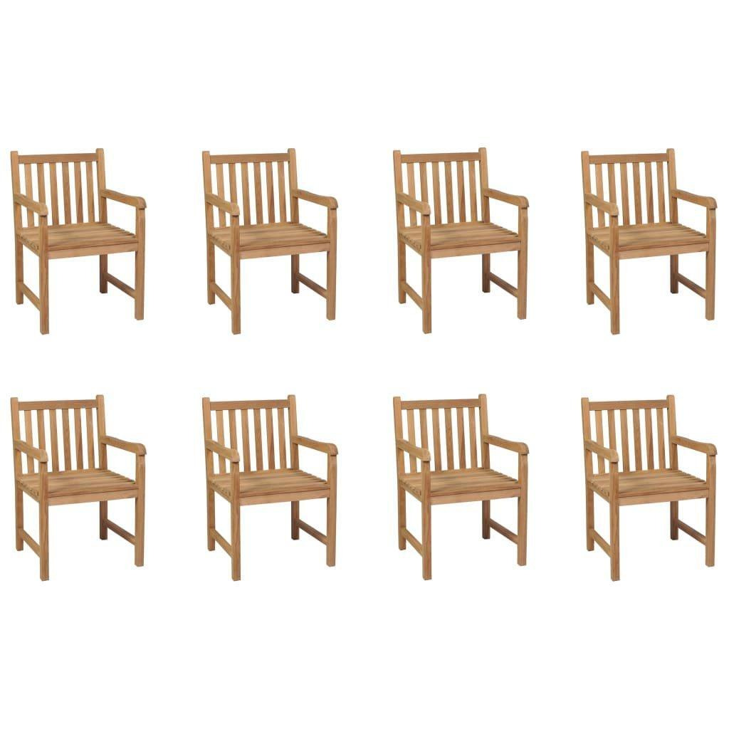 Outdoor Chairs 8 pcs Solid Teak Wood - image 1