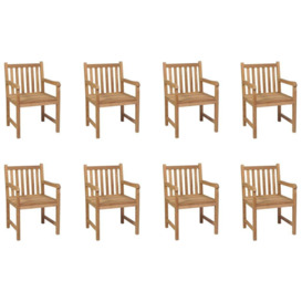 Outdoor Chairs 8 pcs Solid Teak Wood - thumbnail 1