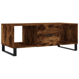 Coffee Table Smoked Oak 102x50x40 cm Engineered Wood - thumbnail 2