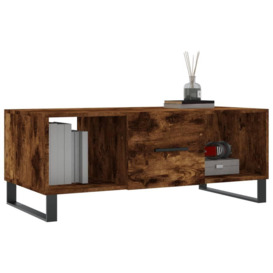 Coffee Table Smoked Oak 102x50x40 cm Engineered Wood - thumbnail 3