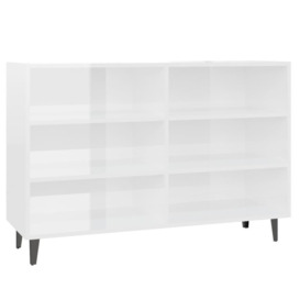 Sideboard High Gloss White 103.5x35x70 cm Engineered Wood - thumbnail 2