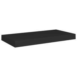 Floating Wall Shelf Black 50x23x3.8 cm MDF - thumbnail 2