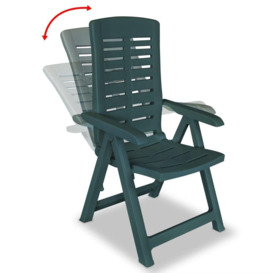 Reclining Garden Chairs 6 pcs Plastic Green - thumbnail 3